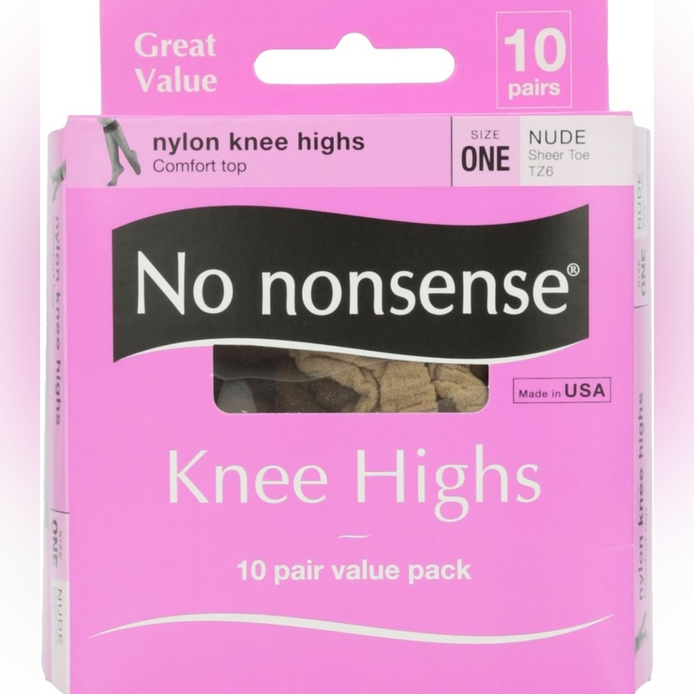 NO NONSENSE Women’s 9-Pack Comfort Top Nylon Knee High Socks - nude, one-size
